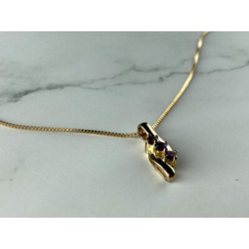 925 Sterling Silver Gold Plated Tanzanite Chain With Pendant
