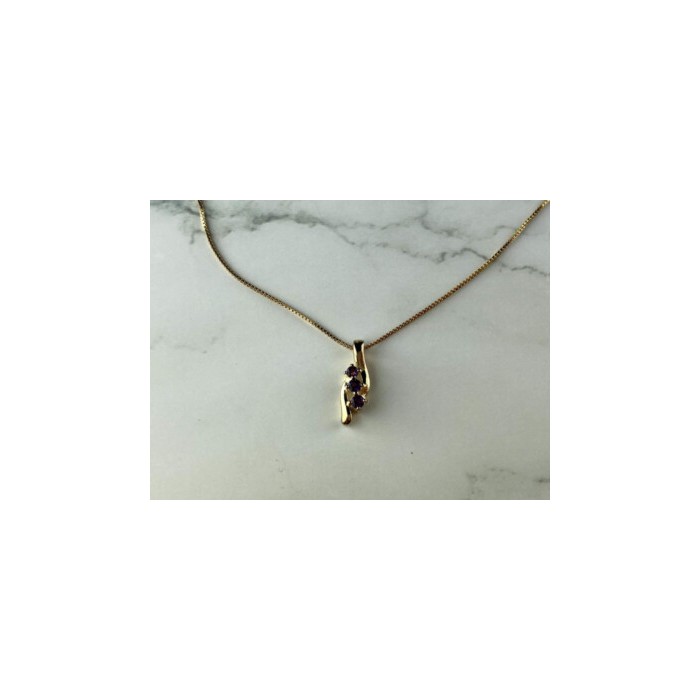 925 Sterling Silver Gold Plated Tanzanite Chain With Pendant