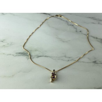 925 Sterling Silver Gold Plated Tanzanite Chain With Pendant