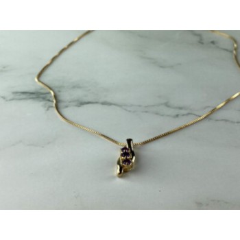 925 Sterling Silver Gold Plated Tanzanite Chain With Pendant