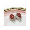 VINTAGE 925 STERLING SILVER AGATE EARRINGS
