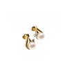 14K YELLOW GOLD PEARL & DIAMONDS EARRINGS