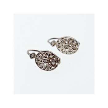 Vintage 925 Sterling Silver CZ Earrings