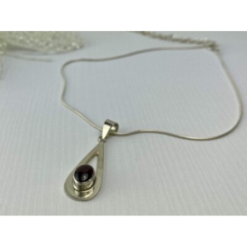 925 Sterling Silver Garnet Pyrope Chain With Pendant