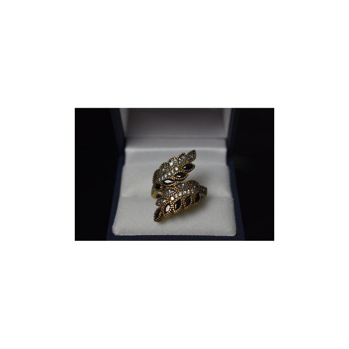 925 Sterling Silver Alpanite & CZ Ring Size 9