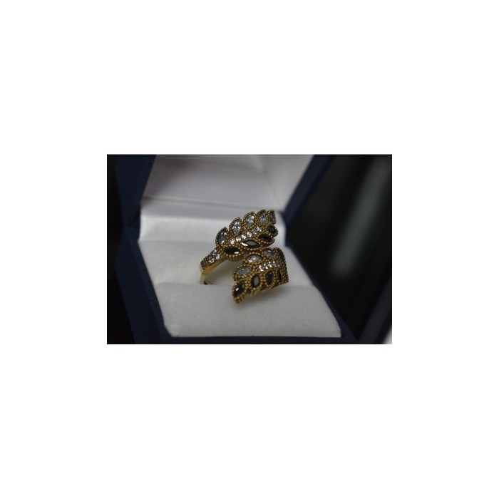 925 Sterling Silver Alpanite & CZ Ring Size 9