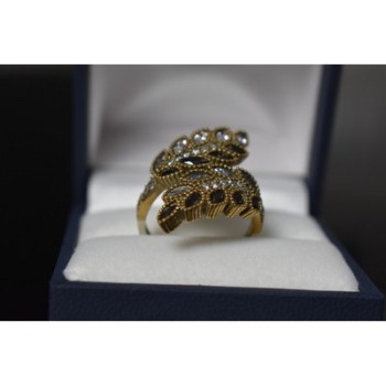 925 Sterling Silver Alpanite & CZ Ring Size 9