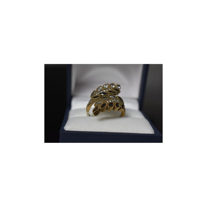 925 Sterling Silver Alpanite & CZ Ring Size 9