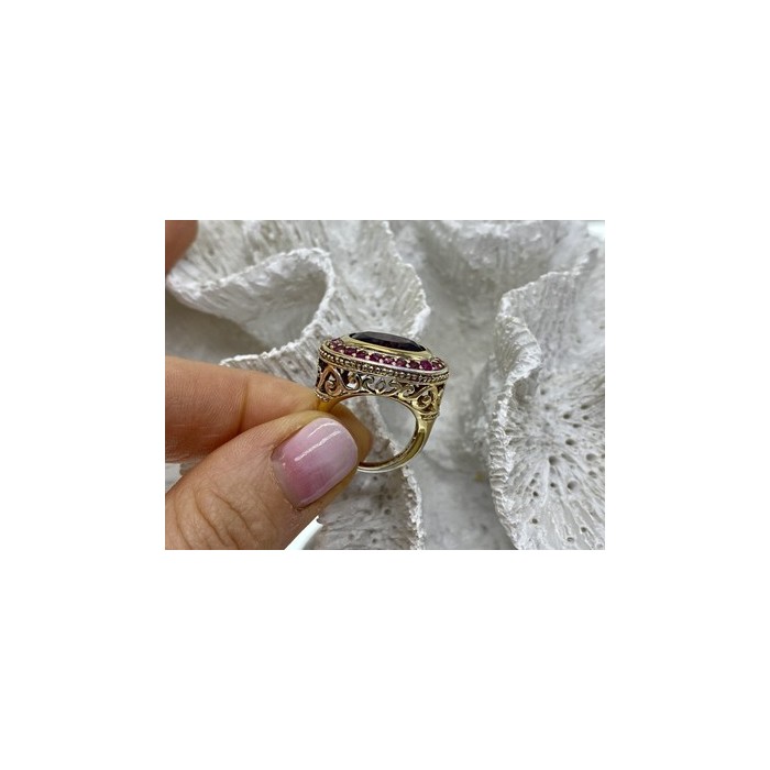 925 Sterling Silver Gold Plated CZ Ring Size 5.5