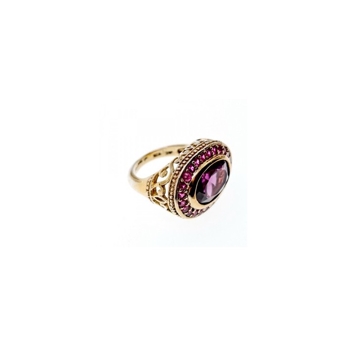 925 Sterling Silver Gold Plated CZ Ring Size 5.5