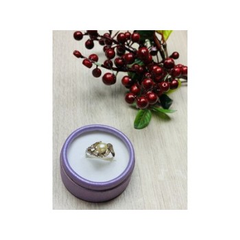 925 Sterling Silver Pearl Ring Size 8