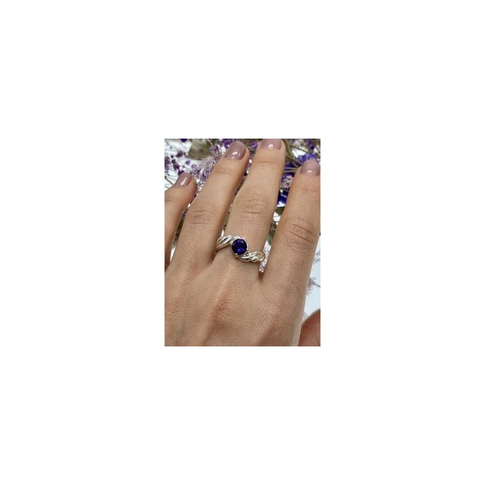 925 Sterling Silver Tourmaline Ring Size 10