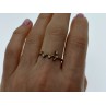 925 Sterling Silver Gold Plated Diamonds Ring Size 9
