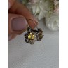 925 Sterling Silver Citrine Flower Earrings Length 1 Inch