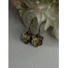 925 Sterling Silver Citrine Flower Earrings Length 1 Inch