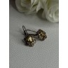 925 Sterling Silver Citrine Flower Earrings Length 1 Inch
