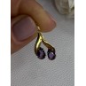 14K Yellow Gold Amethyst Earrings Length 0.90 inch