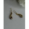 14K Yellow Gold Amethyst Earrings Length 0.90 inch
