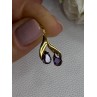 14K Yellow Gold Amethyst Earrings Length 0.90 inch