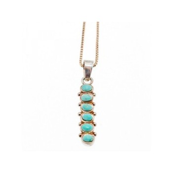925 Sterling Silver Turquoise  Chain with Pendant Italy