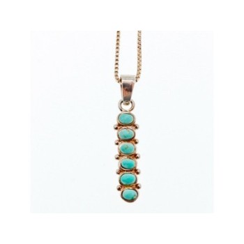 925 Sterling Silver Turquoise  Chain with Pendant Italy