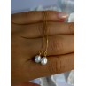 925 Sterling Silver Gold Plated Pearl Earrings Length 4 inch