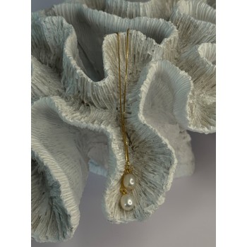 925 Sterling Silver Gold Plated Pearl Earrings Length 4 inch