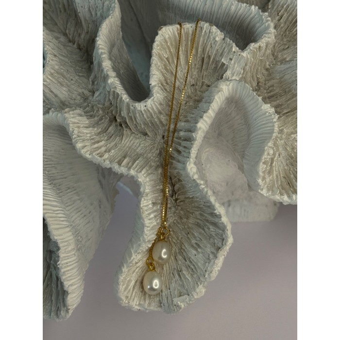 925 Sterling Silver Gold Plated Pearl Earrings Length 4 inch