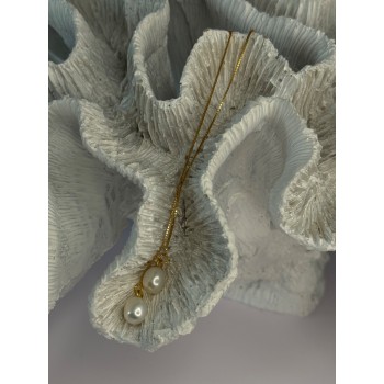 925 Sterling Silver Gold Plated Pearl Earrings Length 4 inch