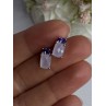 925 Sterling Silver Morganite & Amethyst Earrings Length 0.45 Inch