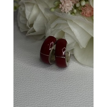 Vintage 925 Sterling Silver Carnelian Earrings Length 0.75 Inch