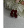 Vintage 925 Sterling Silver Carnelian Earrings Length 0.75 Inch