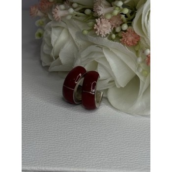 Vintage 925 Sterling Silver Carnelian Earrings Length 0.75 Inch