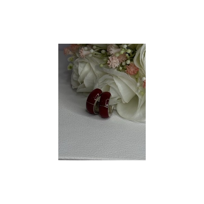 Vintage 925 Sterling Silver Carnelian Earrings Length 0.75 Inch