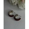 Vintage 925 Sterling Silver Carnelian Earrings Length 0.75 Inch