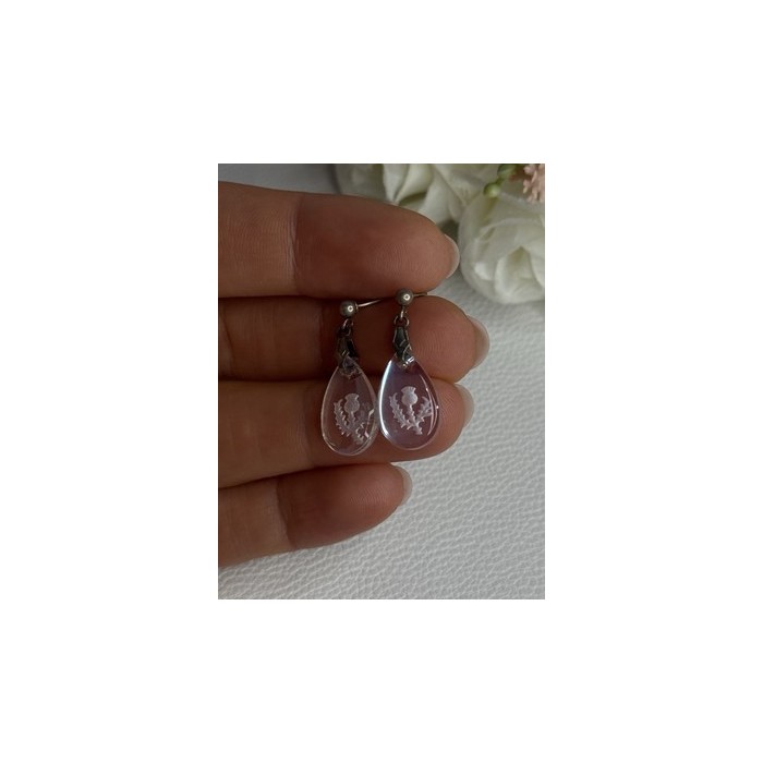 Aurora Borealis Teardrop 925 Sterling Silver Earrings Length 1 Inch