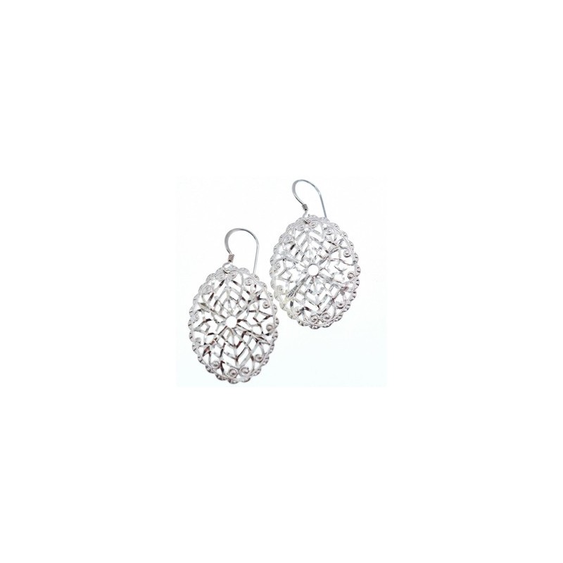 925 Sterling Silver Openwork Earrings