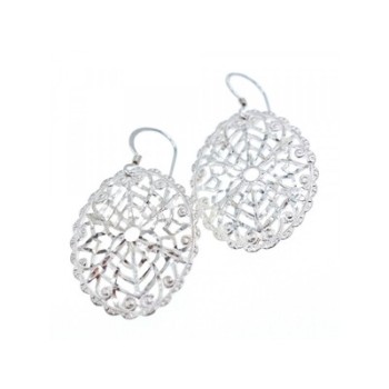 925 Sterling Silver Openwork Earrings