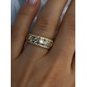 925 Sterling Silver Gold Plated Overlay Band Cz Ring Size 7