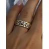 925 Sterling Silver Gold Plated Overlay Band Cz Ring Size 7