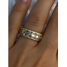 925 Sterling Silver Gold Plated Overlay Band Cz Ring Size 7