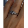 925 Sterling Silver Heart Diamonds Ring Size 7