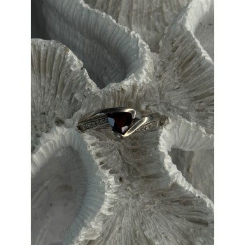 925 Sterling Silver Garnet & Beryl Ring Size 6.5