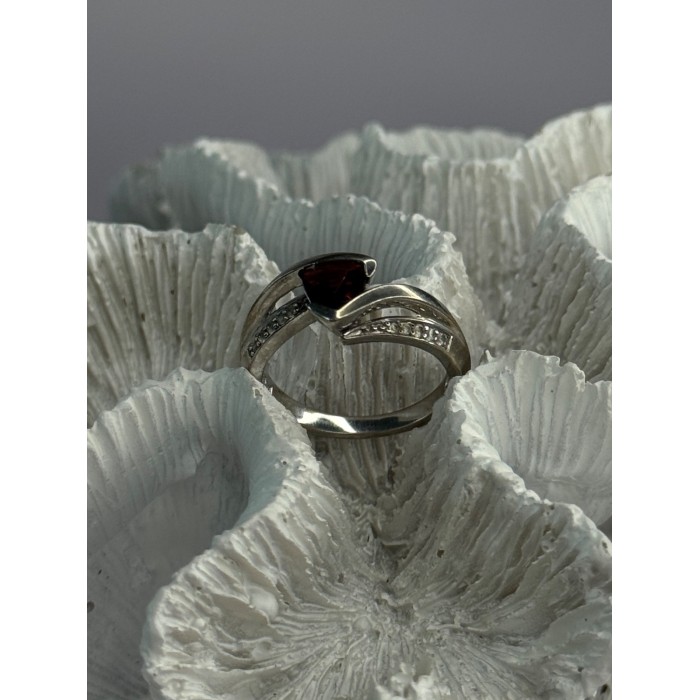 925 Sterling Silver Garnet & Beryl Ring Size 6.5
