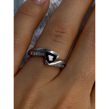 925 Sterling Silver Garnet & Beryl Ring Size 6.5