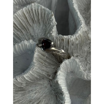 925 Sterling Silver Garnet & Beryl Ring Size 6.5