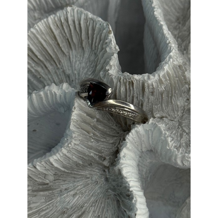 925 Sterling Silver Garnet & Beryl Ring Size 6.5