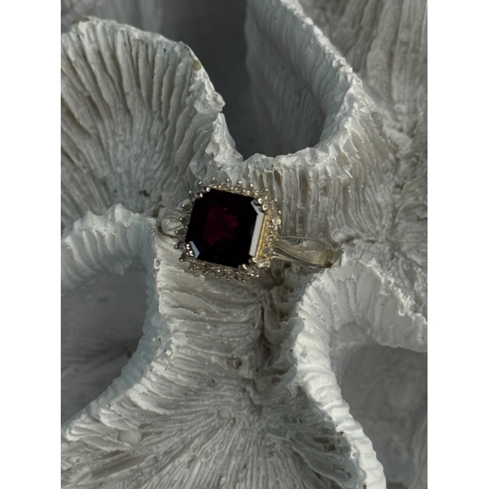 925 Sterling Silver Almandine & Beryl Ring Size 7