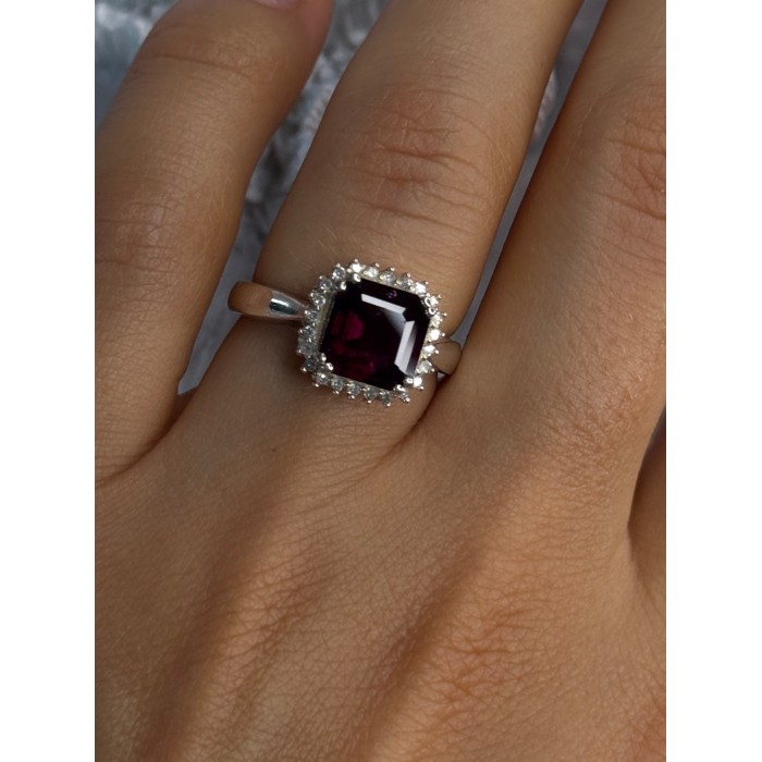 925 Sterling Silver Almandine & Beryl Ring Size 7