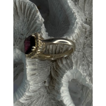 925 Sterling Silver Almandine & Beryl Ring Size 7